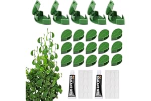 VYIBPDY Clips de Soporte para Plantas,Soporte para Plantas trepadoras 20 Piezas Accesorio Autoadhesivo de Soporte para Plantas,Clips para Plantas trepadoras,Clips Invisibles para Plantas trepadoras