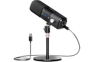 NearStream AM25X USB/XLR Kondensator Mikrofon mit ständer,Podcast Mikrofon Set, EIN-TIPP Stummschaltung, Rauschunterdrückung & Monitoring für Streaming,Studio und PC/PS5/PS4 Gaming