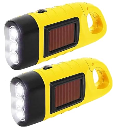 Torcia a manovella, torcia solare a LED ricaricabile, ideale