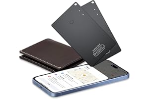 CASCHO 2 Pezzo Air Tag Card Ricaricabile Wallet Tracker 1.6mm, Localizzatore di Portafoglio Ricaricabile Compatibile con Apple Dov'è(solo iOS), Impermeabile Smart Tag per Valigie/Borse/Passaporto/Chiavi,Nero