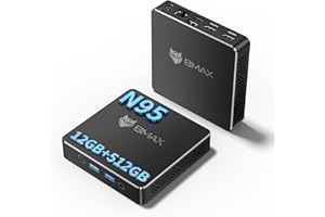 BMAX Mini PC 12 GB LPDDR5 + 512 GB M.2 SSD, Intel 12th Gen Alder Lake N95 (fino a 3,4 GHz, 4C/4T), Win 11 Mini Computer, 4K@60HZ UHD, Dual Display,2.4+5G WiFi, BT 5.0, PC Desktop per Ufficio B4