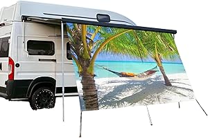 ‎CAMPIDOO CAMPIDOO Textil Sonnensegel | PALMENSTRAND Fotodruck | Sonnen- und Sichtschutz | Markisen Vorderwand | Kederleisten Befestigung | Camping Zubehör (200x250 cm)