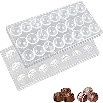 HSUYUN 2 Pralinenformen Transparent - 3D Schokoladenformen Olive & Diamant