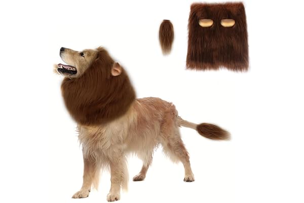 yolzhxe Lejonman Hund, Hundkläder Lejonman Hund med Öron, Svans, L