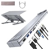 Umaniy Support Laptop Computer 8 in 1 Docking Station USB C Laptop Stand Docking Station USB C Hub HDMI 4K PD100W Dock USBC L