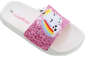 GladRags Mädchen Einhorn-Glitzer-Pool-Slider, Flip-Flops, Kinder-Strandsandalen, Größe 26-34 EU