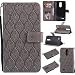 Produktbild LMAZWUFULM Hülle für LG Mobile K8 2017 / LG M200N (5,0 Zoll) PU Leder Magnetverschluss Brieftasche Lederhülle Rebee Prägung Design im Book style mit Stent-Funktion und Karten Slot Ledertasche Flip Cover für LG K8 2017 Grey