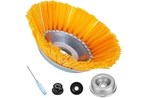 EBKCQ Spazzola Per Decespugliatore, Spazzola Decespugliatore In Nylon, 200mm x 25,4mm Testina Decespugliatore Spazzola Con 4 Accessori Di Montaggio, Disco Decespugliatore Per Erbacce Tagliaerba Da Giardino