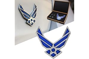 Dsycar autocollant métallique 3D pour voiture logo armée de l'air américaine emblème badge décalcos pour voiture design accessoires décoration DIY - bleu - 4 bouchons de tiges de soupapes gratuits