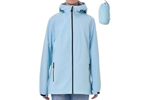 PYALT Regenjacke Damen Wasserdicht Outdoorjacke Atmungsaktiv Regenmantel Mit Kapuze Faltbar Leicht Windbreaker Fahrradjacke