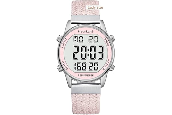 Montre podomètre Femme, Bracelet en Nylon Souple, sans Application ni Charge nécessaires, avec comptage de Pas, de Calories, de Distance, Horloge et rétroéclairage d'écran