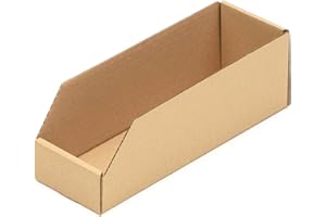 ‎KK VERPACKUNGEN KK Verpackungen® Regalkartons | 50 Stück, 300 x 100 x 100 mm, Lagerboxen für Lagerregale | Sichtboxen aus Pappe für Kleinteile