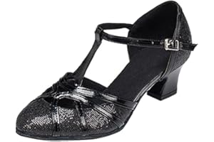 MGM-Joymod Chaussures de danse latine modernes à bout fermé et bride en T - pour les mariages, les soirées, les bals - pour femme