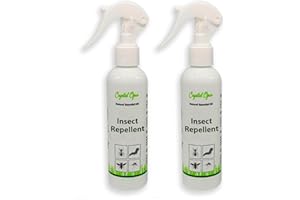 CRYSTAL OPUS 2 Pack Insect & Bug Repellent Spray. Home, Garden, Plants, Flowers & Crops. Tried & Trusted Humane Natural Blend of PMD, Peppermint, Rosemary, Thyme, Citronella, Sage & Lavender Oil.
