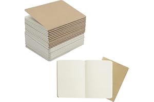 ZMCYN 24 Pack Kraft Cover Blank Notebooks A6 (14x10 cm), Mini Pocket Notebook 60 pages/30 sheets Travel Journal Notebook for Diary, School, Travel