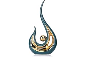 LCCCK Grün Und Goldene Wohnkultur-Akzente, Moderne Abstrakte Kunst, Keramik-Dekor-Statue Und Skulpturen, Für Tischdekorationen, Esszimmer, Wohnzimmer, Büro, Mittelstück, Grün Dekoration