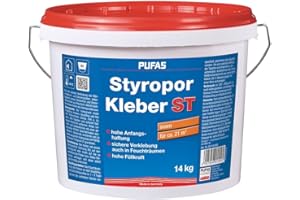 PUFAS WERK KG Pufas Styroporkleber und Renoviervlies Kleber 14kg - Hartschaumkleber Deckenplatten Untertapeten Isolierplatten kleben