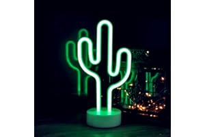 QIAOFEI Nordic Style LED cactus tropicale, luce sveglia luce notturna lampada da tavolo per cameretta dei bambini, camera da letto, regalo, party, giardino, decorazioni per la casa (verde) Cactus
