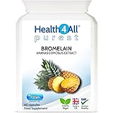 Bromelain 1200gdu 60 Capsules (V) . Purest- no additives. Vegan Capsules (not Tablets) for Inflammation, Swelling and Digesti