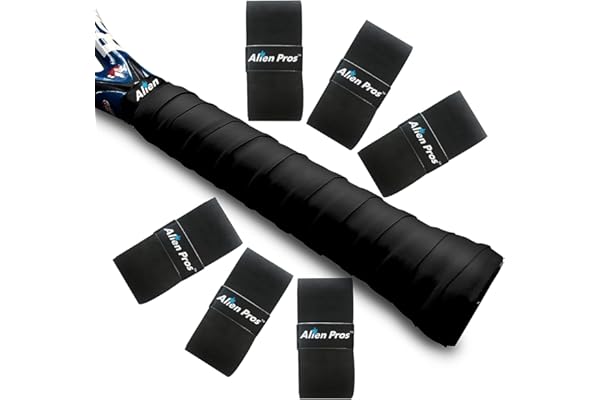 Alien Pros Ruban Grip pour Raquette de Tennis Surgrip Raquette de Tennis - Recouvrez Votre Raquette pour Une Meilleure Performance (6/12/60 Grips)