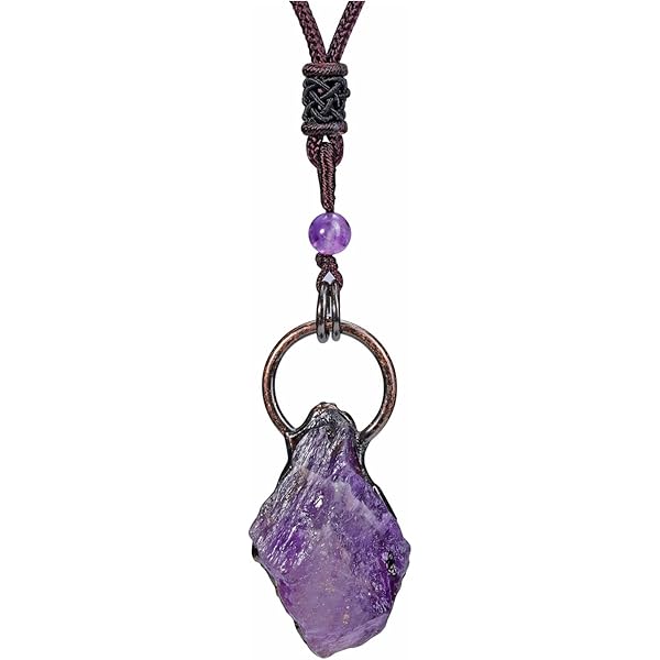 Natural Amethyst Pendant Necklace - Uruguayan Crystal On Leather Cord, Unisex Spiritual Jewelry - View #6