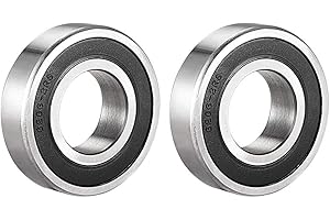 TUZUK Lot de 2 roulements à billes 6206-2RS scellés, 30 x 62 x 16 mm, pré-lubrifiés, double joint en acier chromé, roulement à billes rainuré 6206RS