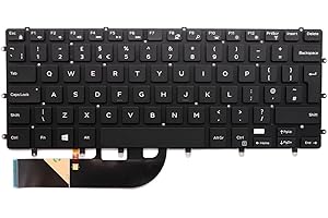 AJPARTS UK New Laptop Keyboard Replacement For DELL XPS 15 9550, 15 7568, 15 9570, 15 9560 UK Layout Backlit English Keyboard QWERTY with Frame Quick Dispatch