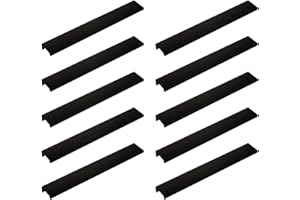 MARGUERASW Lot de 10 Poignée Noir - Poignée Invisible Poignee de Meuble Cuisine Noir Mat en Alliage d'Aluminium Entraxe 160mm