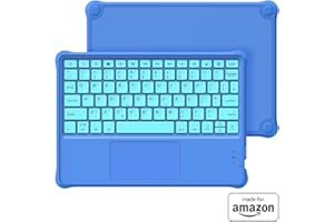FINTIE Made For Amazon Kids Wireless Bluetooth Keyboard | Blue, for Fire HD 10 Kids and Kids Pro tablets