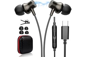 TITACUTE Écouteurs USB C Écouteurs USB Type C Magnétique à Isolation Sonore avec Micro pour Samsung A53/A33/S22/S21/S20/S20 FE, pour Xiaomi 12/11 OnePlus 10 Pro/Nord 2T/8T Google Pixel 7 6a pour iPad Pro 2021