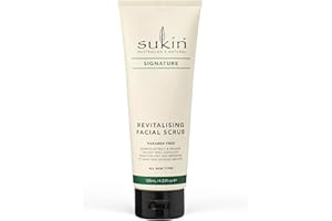Sukin Signature Revitalising Facial Scrub 200ml -with Bamboo, Walnut Shells & Aloe Vera; cruelty free & vegan friendly - uses gentle granules to lightly exfoliate the skin, removing dirt & impurities.