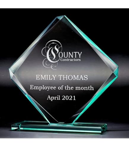 Personalised Round Jade Glass Award By The Glass Yard