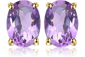 JewelryPalace Owalny krój Kolczyki sztyfty z prawdziwych kamieni szlachetnych Srebro 925 Kolczyki damskie Srebro Birthstone Girls Różowe złoto Złoto