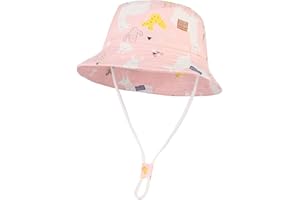 EOZY Chapeau Bob Coton Naissance Bébé Fille Garçon Solaire Anti-UV UPF50+ Casquette Pliable Été Cartoon Animal Mignon Voyage Outdoor
