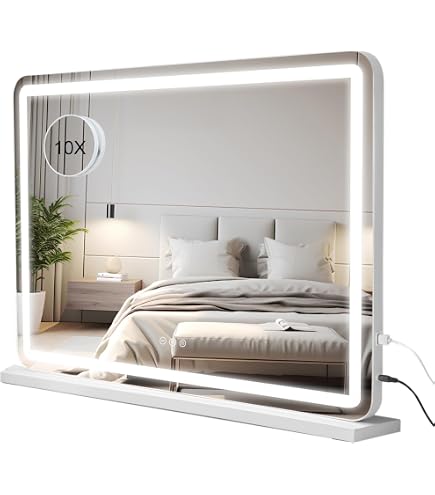 Miroir Coiffeuse Lumineux Aovquof - 17 LEDs - 3 Modes Éclairage - USB - 80x62cm