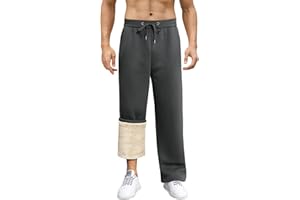 PASUDA Pantaloni da Jogging Uomo Invernali Pantaloni Tuta in Pile Pantalone Jogger Sportivi da Uomo Larghi Casual Cotone Pantaloni Gamba Dritta Trousers con Coulisse e Tasche