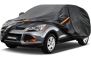 Kayme Telo Copriauto da Esterno, Compatibile con Ford Kuga (2019-2024), Copertura a 7 Starti per Impermeabile Anti UV Anti Vento Antipolvere, Telo Copri con Cerniera e in Cotone.