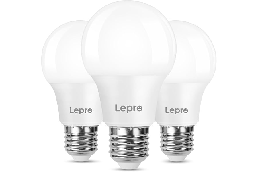 Lepro E27 Screw Bulbs 60W Equivalent, Warm White 2700K E27 LED Bulb, 8.5W 806lm Edison Screw ES LED Light Bulb, Energy Saving Light Bulbs for Lamp, Non-dimmable, Pack of 3