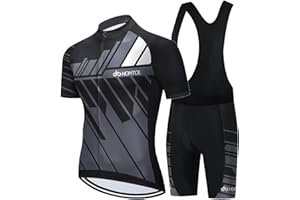 HOMTOL Abbigliamento Ciclismo Set Manica Corta Tuta Ciclismo Uomo Completo Ciclismo Estivo Per Bici Da MTB Con Pantaloncini Imbottiti in Gel Traspirante e Ad Asciugatura Rapida