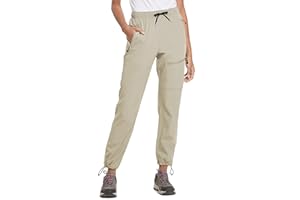 baleaf Damskie spodnie turystyczne szybkoschnące lekkie wodoodporne spodnie cargo z elastyczną talią na wszystkie pory roku