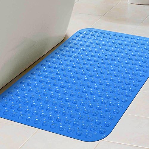PEIWENIN-Bathroom non-slip mat shower room sucker bath tub bathroom door mat sanitary nipple mat,58*88cm,Navy blue
