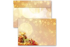 Paper-Media Enveloppes de Noël, Cadeaux de Noël 10 enveloppes DIN C6 (162x114 mm) | Paper-Media