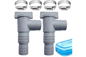 Pipihome Zestaw 2 zaworów odcinających do basenów z przyłączem węża 32 mm z 4 zaciskami do węża, zamiennik Dual Split, zawór do basenów naziemnych i pomp basenowych (zestaw 2 szt.)