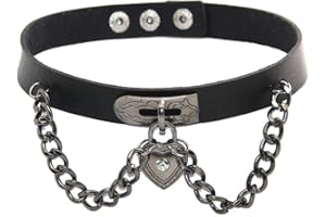 QIANDI Vintage Necklace for Women Jewelry Cosplay Collar Gothic Lolita Jewelry Love Heart Choker Chain Necklace