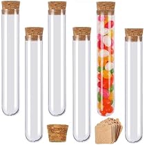 16 Pièces Eprouvettes Verre 20×150mm Avec Bouchons Liège - Tubes à Essai Transparents Pour Bonbons, Épices, Plantes