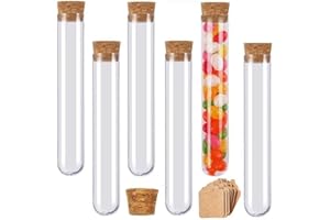 BEIHUAZI Tube à Essai en Plastique 16pcs 30ml Éprouvette Plastique (150 x Ø20 mm) avec Bouchon pour Laboratoire/Bonbons/Epice/Plante