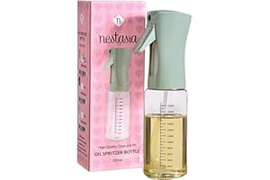 Nestasia Glass Oil Sprayer Bottle for Kitchen (220ml) - 100% Food-Safe Vinegar & Olive Oil Spray Bottle for Healthy Cooking,