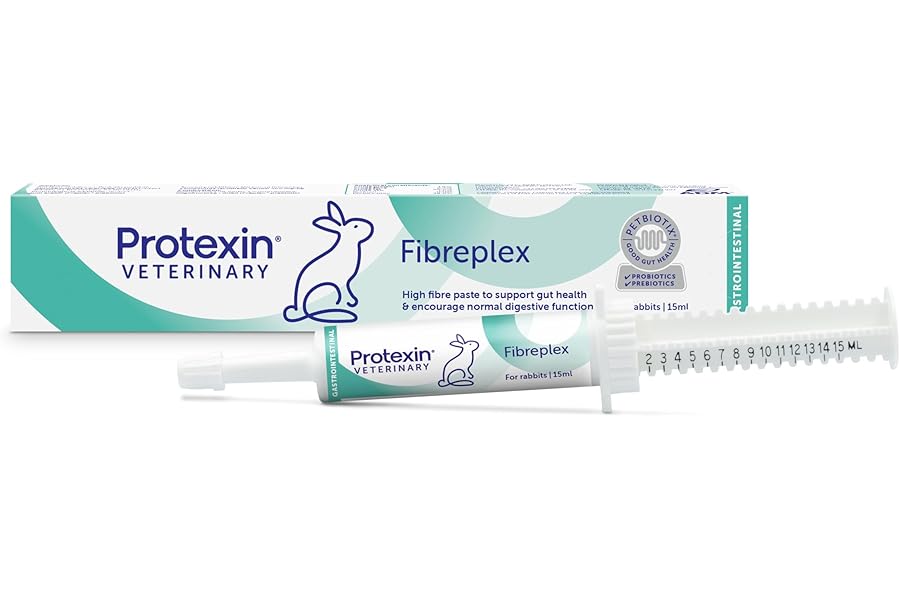 Protexin Veterinary Fibreplex for Rabbits – Probiotic & Prebiotic High-Fibre Paste – Supports Normal Digestive Function – Carrot Flavour – Syringe