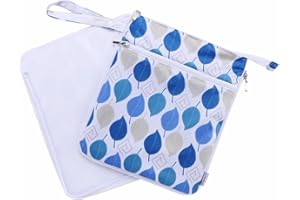 Hisprout Waterproof Breast Pump Bag Storage Bag with Removable Waterproof Mat for Outdoor Activities Stylish Design Diaper Pack,Leaf