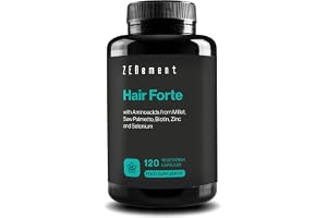 Hair Forte - Hårformel - med Biotin & Zink - 120 Kapslar | Hirs, Sågpalmetto & Selen - Egen Formel, Vegetarisk - 2 per Dag, 2